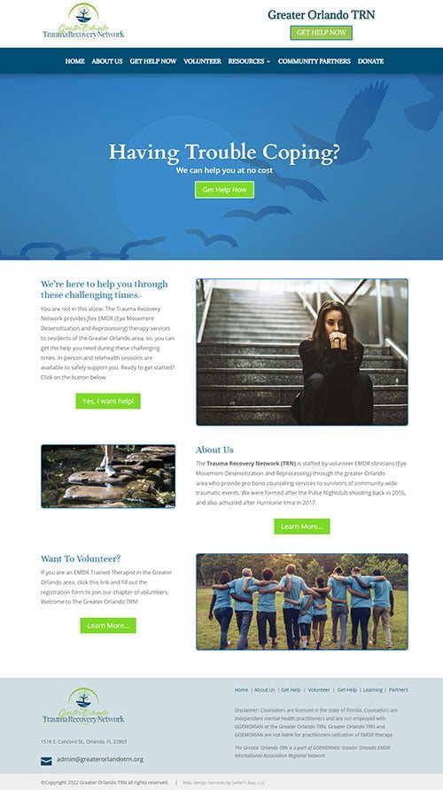Greater Orlando TRN website portfolio screenshot